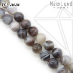 Агат Бразильский коричневый круглый глянцевый 10 мм 1/2 нити