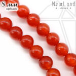 Сердолик круглый гладкий глянцевый 1/2 нити 8 мм