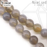 Халцедон серый круглый гладкий глянцевый 8 мм