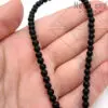 Агат черный круглый матовый 4 мм 1/2 нити