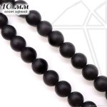 Агат-Оникс черный матовый круглый 10 мм