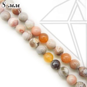 Агат Бразильский круглый глянцевый 7 мм 1/2 нити