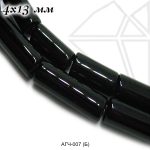 Агат черный глянцевый трубочки 4х13 мм 1/2 нити