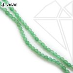 Авантюрин зеленый круглый глянцевый гладкий 4 мм 1/2 нити