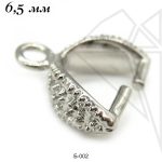 Бейл зажимной 6,5 мм (родий)