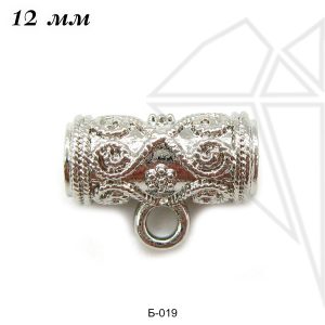 Бейл подвесной трубочка 12 мм (родий)