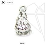 Бейл зажимной с фианитами 10 мм (родий)