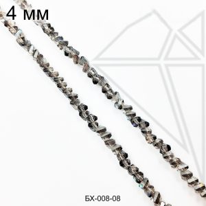 Хрустальные бусины 4 мм ЦЕЛАЯ нить (серебристые)