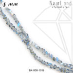 Хрустальные бусины 4 мм ЦЕЛАЯ нить (серебристо-голубые)