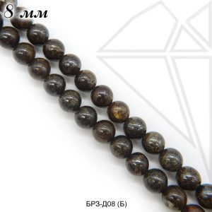 Бронзит круглый гладкий 8 мм  1/2 нити
