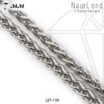 Цепь колосок 5 мм (0,5 м) (родий)