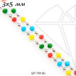 Цепь 5х3 мм (родий)