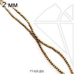 Гематит круглый с огранкой золотой 2 мм НИТЬ