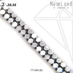 Гематит кубик граненый серебристый 2 мм 1/2 нити