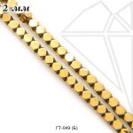 Гематит кубик граненый золотой 2 мм 1/2 нити