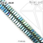 Гематит прямоугольный бирюзовый 2х4 мм 1/2 нити