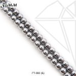 Гематит круглый серебристый 3 мм 1/2 нити