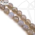 Халцедон серый круглый с огранкой 8 мм