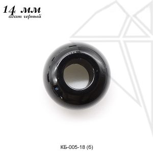 Подвеска пончик АГАТ ЧЕРНЫЙ 14 мм