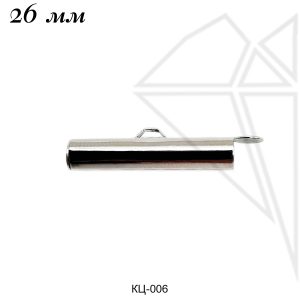Концевик для стразовой цепи 26 мм (родий)