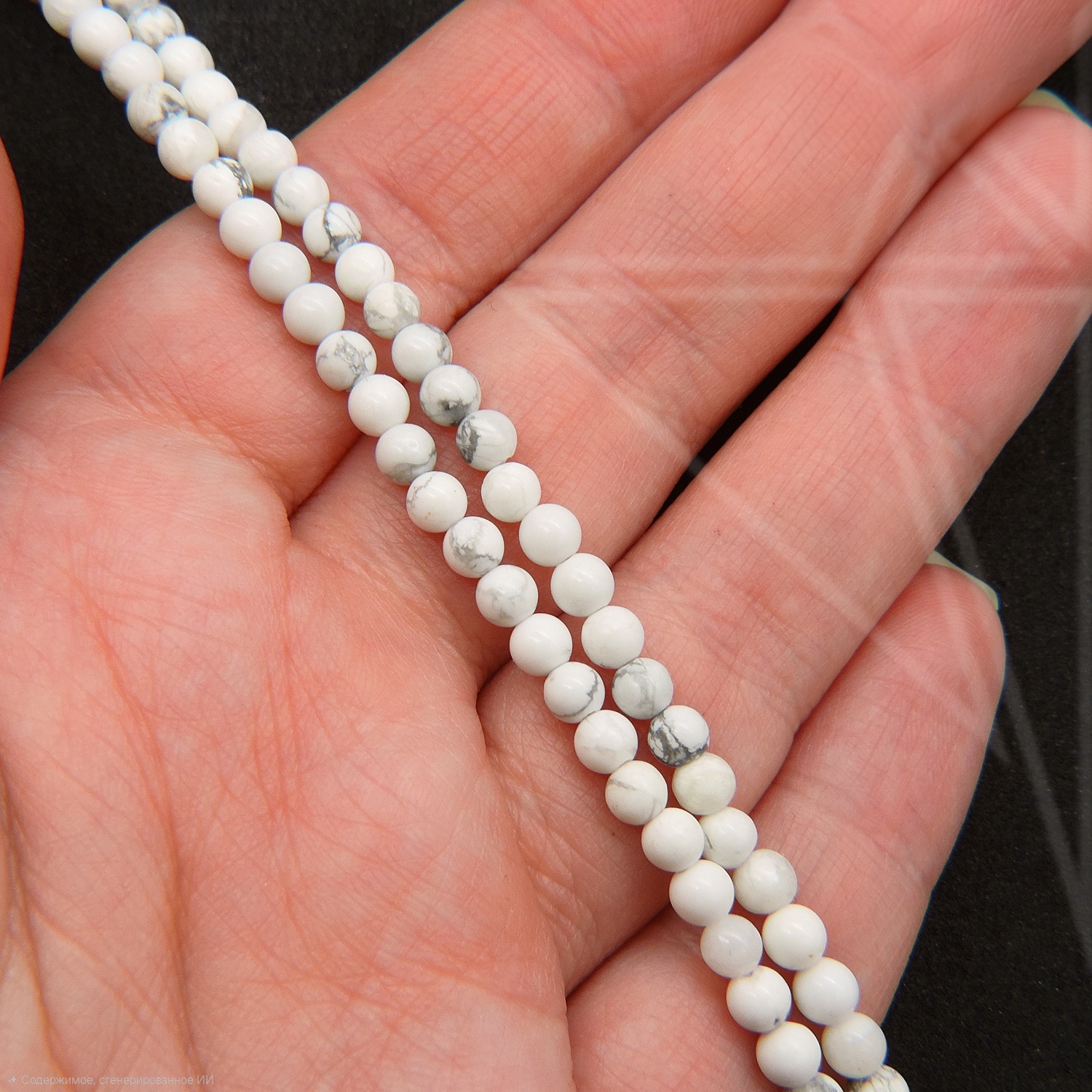 Кахолонг круглый глянцевый 4 мм 1/2 нити