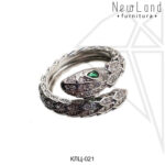 Кольцо змея безразмерное (родий)