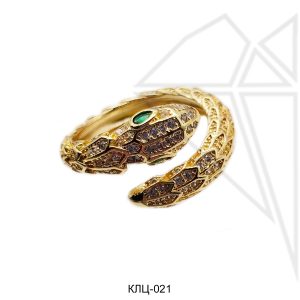 Кольцо змея безразмерное (золото)