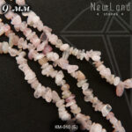 Розовый кварц крошка 9 мм 1/2 нити 40 см