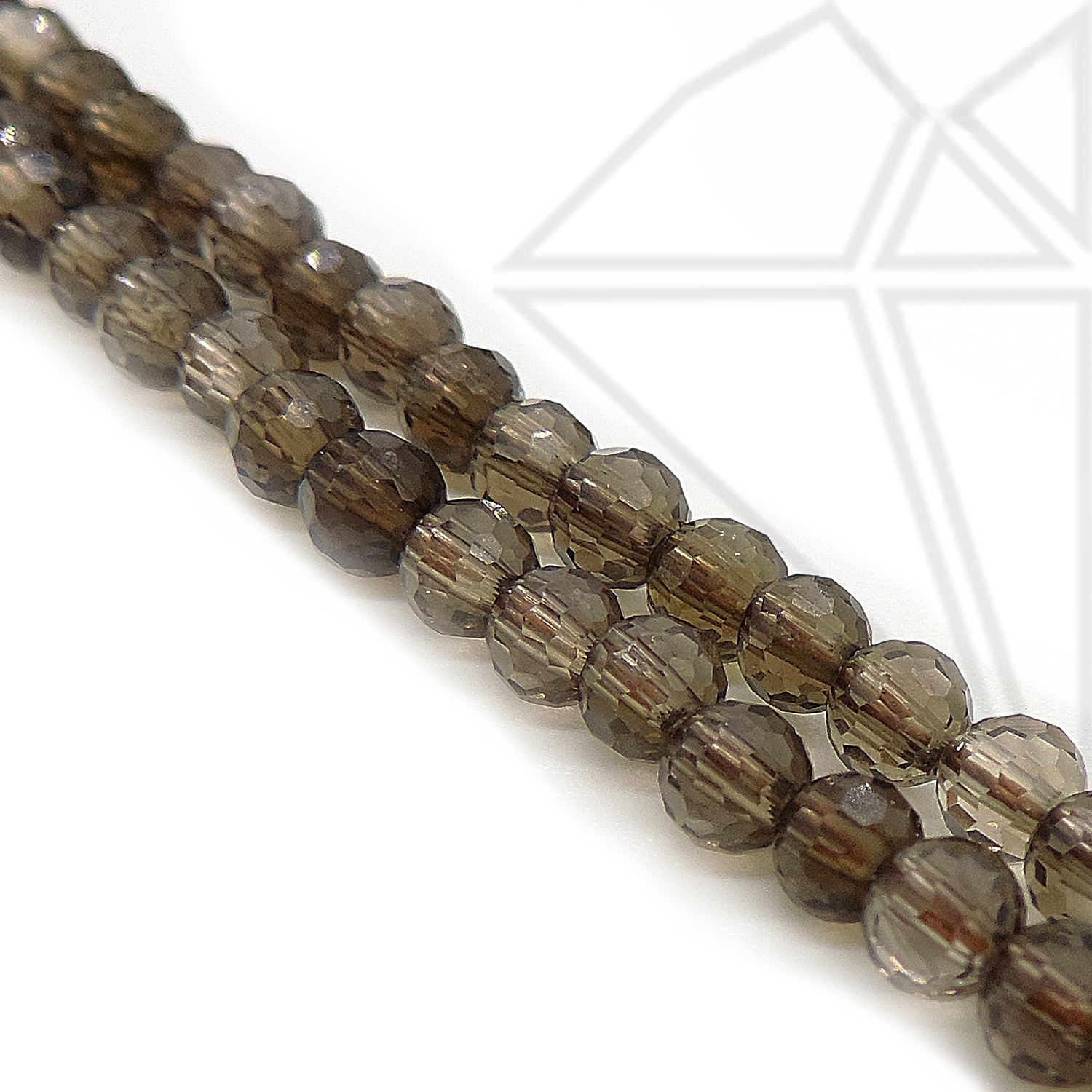 Раухтопаз круглый с огранкой 4 мм