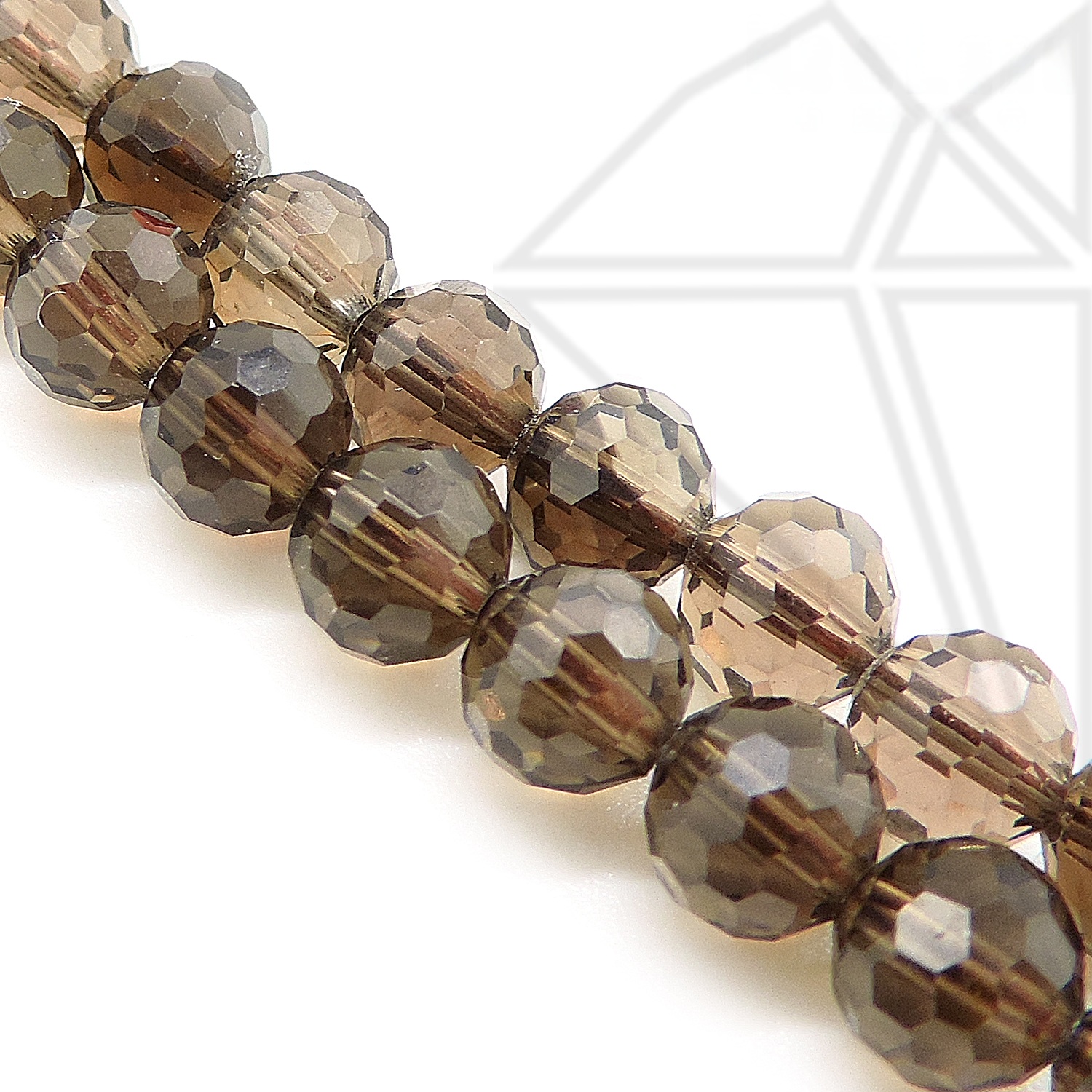 Раухтопаз круглый с огранкой 6 мм