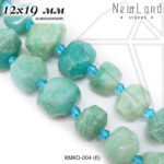 Амазонит с крупной огранкой 12х19 мм 1/2 нити