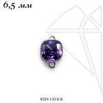 Коннектор прямоугольный ФИОЛЕТОВЫЙ 9,5 мм (родий)