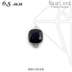 Коннектор прямоугольный ЧЕРНЫЙ 9,5 мм (родий)