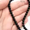 Агат черный круглый гладкий глянцевый 6 мм 1/2 нити