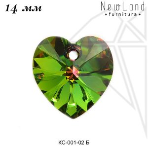 Кристаллы Сваровски сердечки 14 мм (Vitrail Medium)
