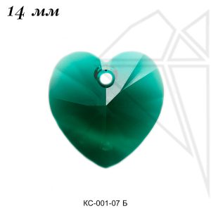 Кристаллы Сваровски сердечки 14 мм (Emeralda)