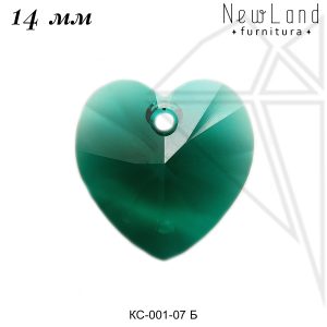 Кристаллы Сваровски сердечки 14 мм (Emeralda)
