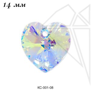 Кристаллы Сваровски сердечки 14 мм (Crystal AB)