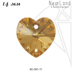 Кристаллы Сваровски сердечки 14 мм (Topaz)