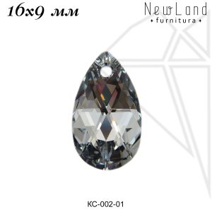 Кристаллы Сваровски капля 16х9 мм (Crystal CAL)