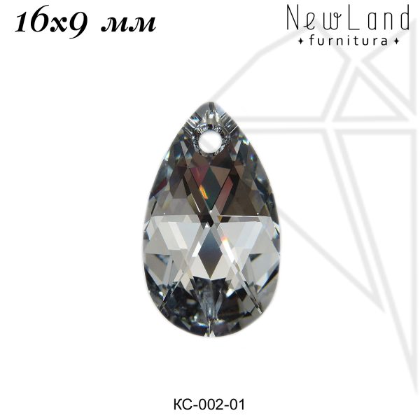 Кристаллы Сваровски капля 16х9 мм (Crystal CAL)