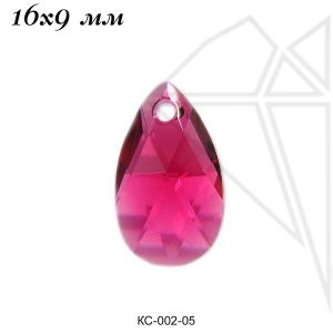 Кристаллы Сваровски капля 16х9 мм (Ruby)