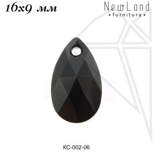 Кристаллы Сваровски капля 16х9 мм (Jet)