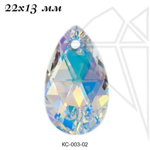 Кристаллы Сваровски капля 22х13 мм (Crystal AB)