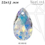 Кристаллы Сваровски капля 22х13 мм (Crystal AB)