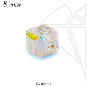 Бусина кристалл Сваровски 8 мм (Crystal АВ)