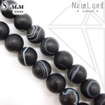 Агат-Оникс черный матовый круглый 8 мм 1/2 нити