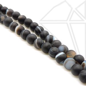 Агат-Оникс черный матовый круглый 4 мм 1/2 нити