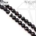 Агат-Оникс круглый глянцевый огранка 6 мм 1/2 нити