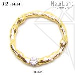 Подвеска круглая с фианитом 12 мм (золото)